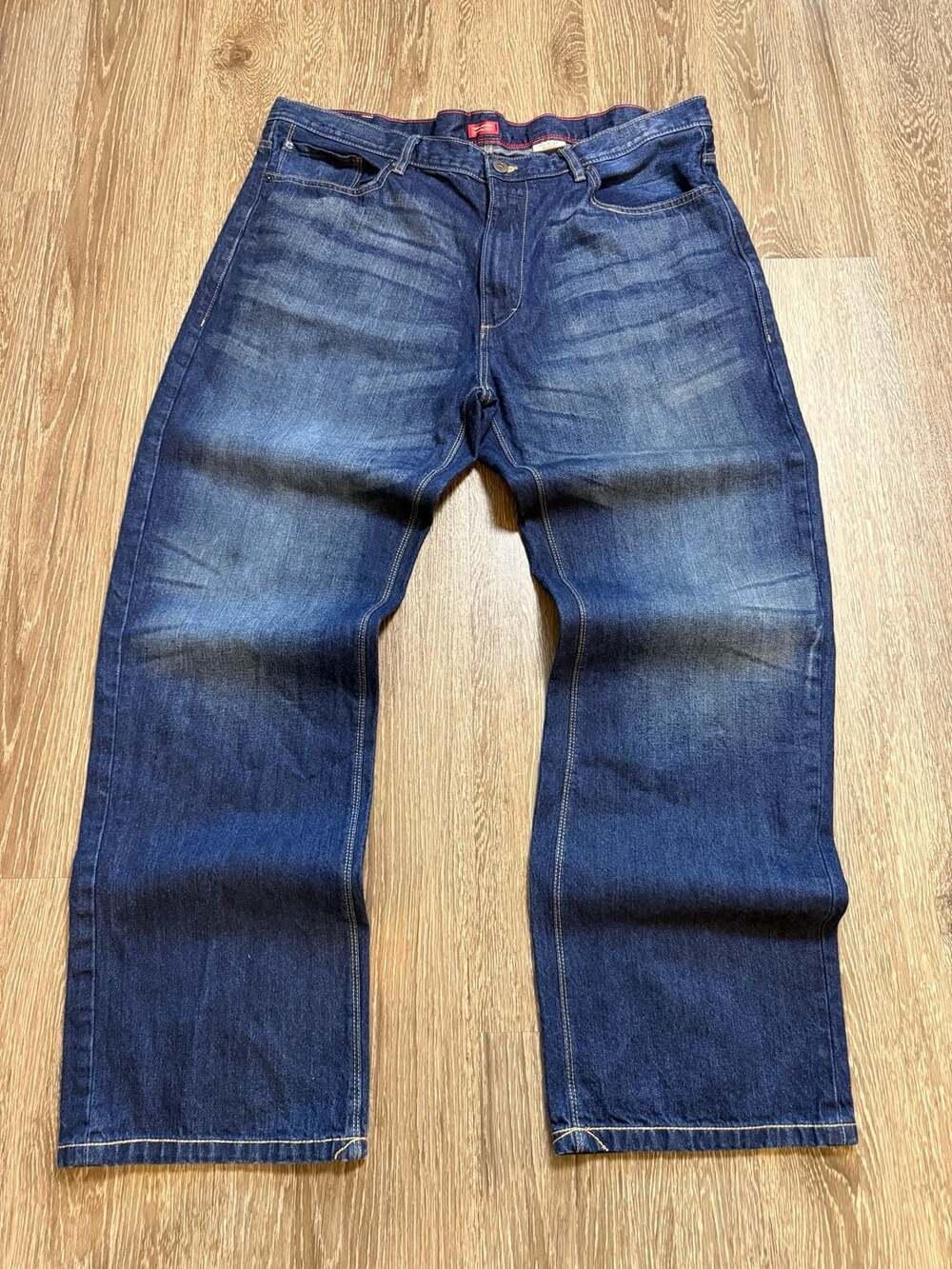 Sean John Hamilton Relaxed Straight Leg Jeans Size 38x32 Blue Denim